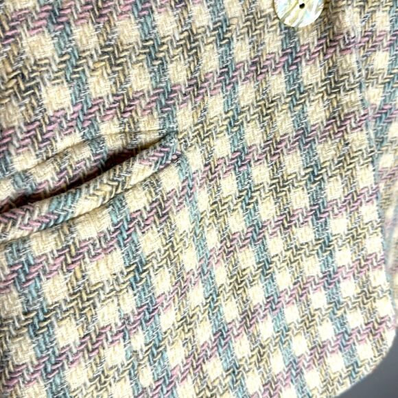 Vintage Petite Sophisticate Pastel Plaid Tweed Blaze-Perfect for Spring 6 - Picture 3 of 5